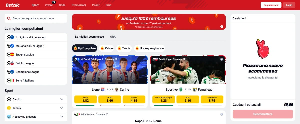 Betclic Casino Italia piattaforma